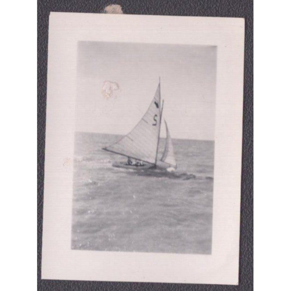 Vintage Snapshot Photo Sailboat Lake Pontchartrain New Orleans LA 1939